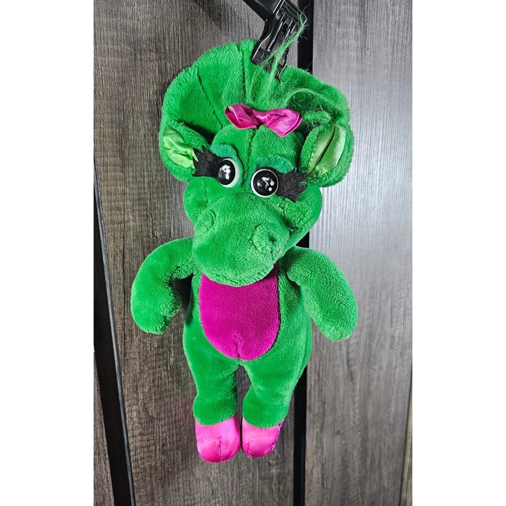 Baby Bop Plush Toy Doll Green Pink Bow 1992 Dakin